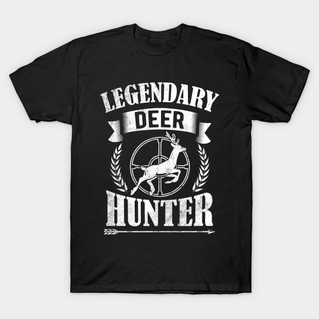 Retro Vintage Style Legendary Deer Hunting Gift For Hunter T-Shirt by HCMGift